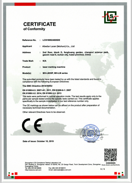 CE Certificate Laser Marking Machine
